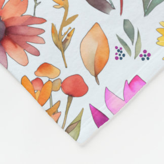 Grillige lente Wildbloemen & Schattige egels Fleece Deken