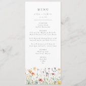 Grillige Lente Wilde Bloemen Bruiloftsmenu Menu (Voorkant)