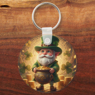Grillige Leprechaun Pot met Goud Sleutelhanger