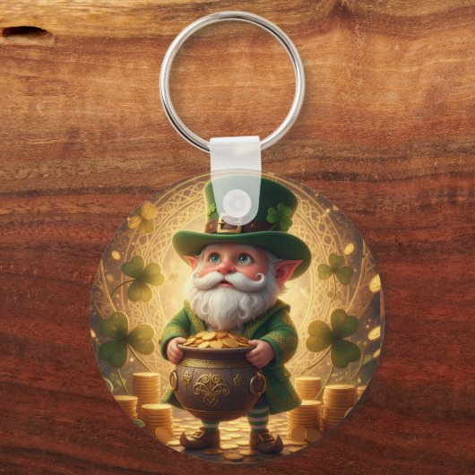 Grillige Leprechaun Pot met Goud Sleutelhanger (Achterkant)