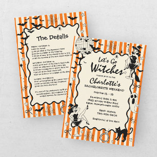 Grillige Let's Go Heksen Halloween Bachelorette Kaart
