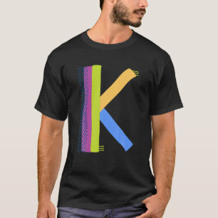 Grillige Lettertype Letter-K Typografie Karakter-K T-shirt