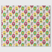 grillige levendige circusdieren primaire kleuren cadeaupapier (Vlak)