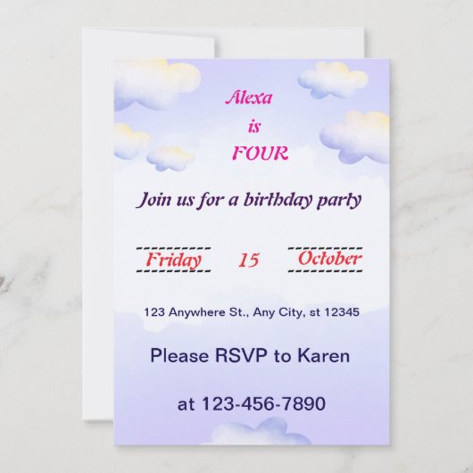 grillige libel verjaardagsuitnodiging kaart (Voorkant)