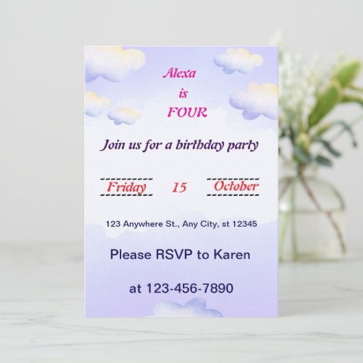 grillige libel verjaardagsuitnodiging kaart (Staand voorkant)