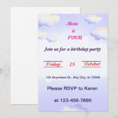 grillige libel verjaardagsuitnodiging kaart (Voorkant / Achterkant)