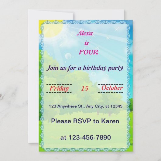 grillige libel verjaardagsuitnodiging kaart (Voorkant)