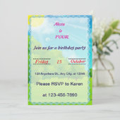 grillige libel verjaardagsuitnodiging kaart (Staand voorkant)