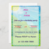 grillige libel verjaardagsuitnodiging kaart (Voorkant / Achterkant)