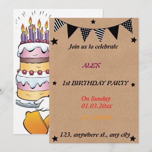 grillige libel verjaardagsuitnodiging kaart (Voorkant / Achterkant)