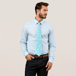 Grillige Lichtblauwe Lucht en Witte Wolken Patroon Stropdas