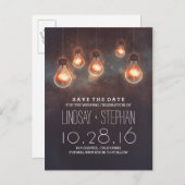 grillige lichtjes dromerig romantisch save the dat aankondigingskaart (Voorkant / Achterkant)