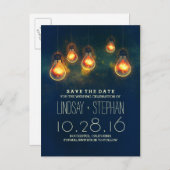 grillige lichtjes dromerig romantisch save the dat aankondigingskaart (Voorkant / Achterkant)
