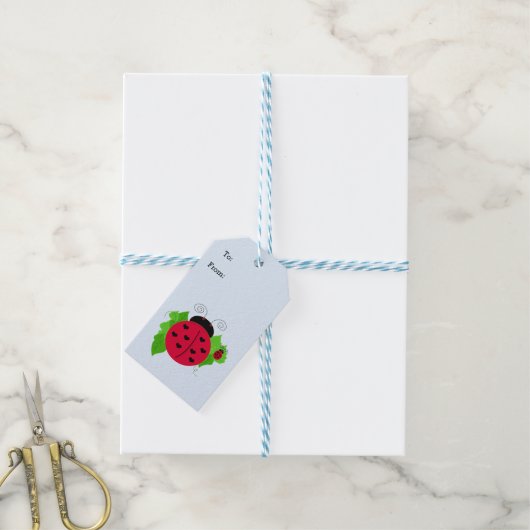 Grillige Lieveheersbeestje Cadeaulabel (Met Touw)