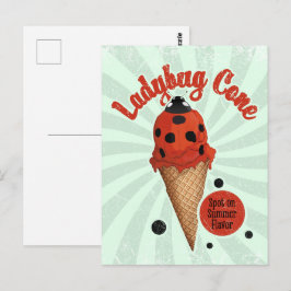 Grillige Lieveheersbeestje | Retro Vintage IJskuns Briefkaart