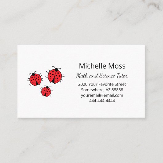 grillige lieveheersbeestjes tekenleraar visitekaartje (Voorkant)