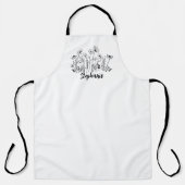 Grillige Lijnkunst van Wilde Bloemen Schort (Voorkant)