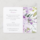 grillige Lila bruiloft receptie uitnodiging Informatiekaartje (Voorkant)