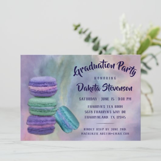 grillige macarons | Frans snoepgoed Afstuderen Kaart (Staand voorkant)