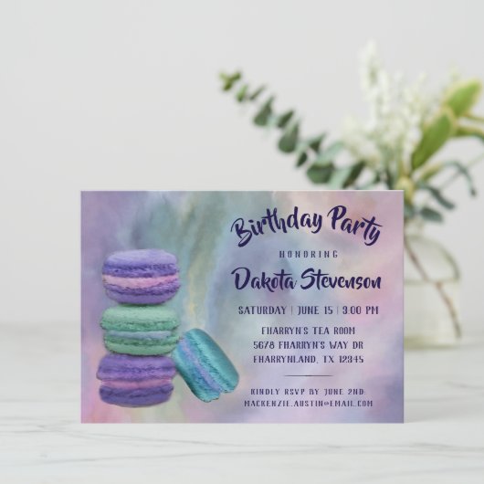 grillige macarons | Franse snoeppastel verjaardag Kaart (Staand voorkant)
