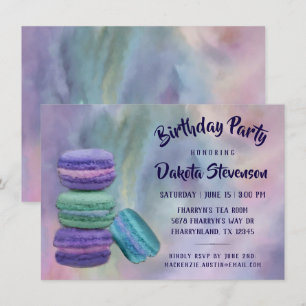 grillige macarons   Franse snoeppastel verjaardag Kaart