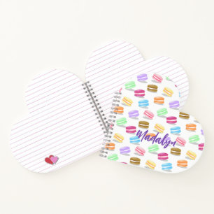 grillige macarons patroon hartvormig notitieboek