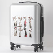 Grillige Magere Katten Set Vinyl Stickers (Koffer)