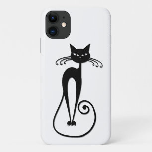 Grillige magere zwarte kat Case-Mate iPhone case