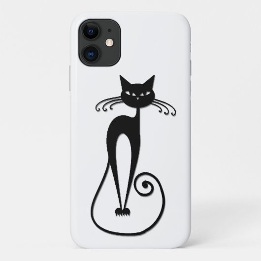 Grillige magere zwarte kat Case-Mate iPhone case (Achterkant)