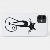 Grillige magere zwarte kat Case-Mate iPhone case (Achterkant (horizontaal))