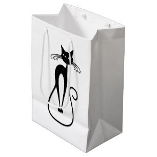 Grillige magere zwarte kat medium cadeauzakje