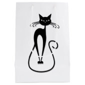 Grillige magere zwarte kat medium cadeauzakje (Achterkant)