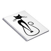 Grillige magere zwarte kat notitieboek (Rechterzijde)