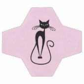 Grillige magere zwarte kat roze voetbal (Enkel)