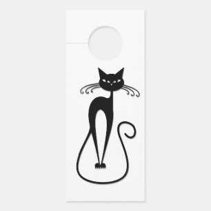 Grillige magere zwarte katten hier deurhanger