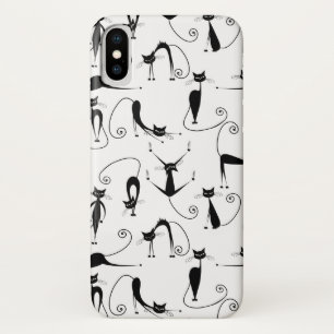 Grillige magere zwarte kattenpatroon Case-Mate iPhone case