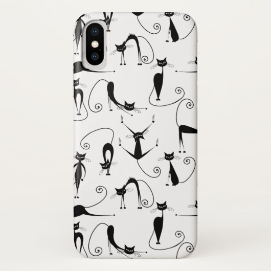 Grillige magere zwarte kattenpatroon Case-Mate iPhone case (Achterkant)