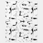 Grillige magere zwarte kattenpatroon fleece deken (Voorkant)