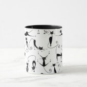 Grillige magere zwarte kattenpatroon mok (Midden)