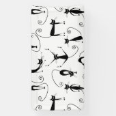 Grillige magere zwarte kattenpatroon spandoek (Verticaal)