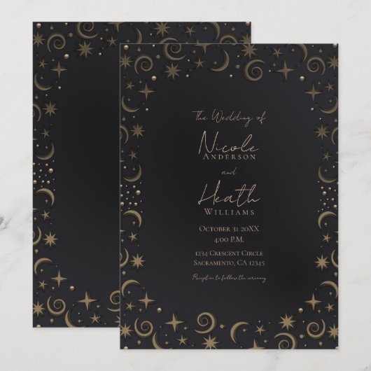 Grillige Magie Hemelse Wervelingen Trouwen Kaart (Voorkant / Achterkant)