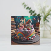 GRILLIGE MAGISCHE 21E VERJAARDAGSTAART KAART (Staand voorkant)