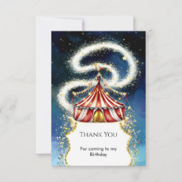 Grillige Magische Circus Verjaardag Bedankkaart
