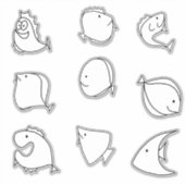 Grillige malle vissen sticker (Voorkant)