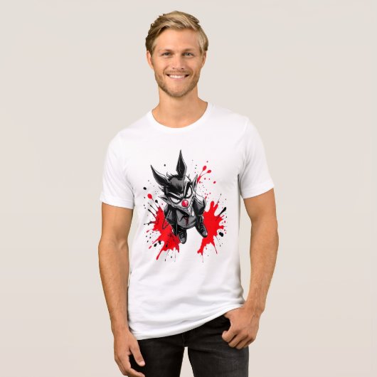 grillige manga-vibes Tri-Blend shirt (Voorkant volledig)