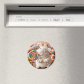 Grillige Marshmallow Cavia en Lolly Magneet (Insitu (Vaatwasser))