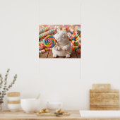 Grillige Marshmallow Cavia en Lolly Poster (Keuken)