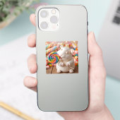 Grillige Marshmallow Cavia en Lolly Sticker (Telefoon)