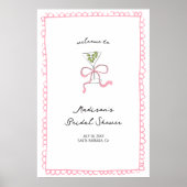 Grillige Martini Roze Strik Bruidsmeisjes Borrel W Poster (Voorkant)