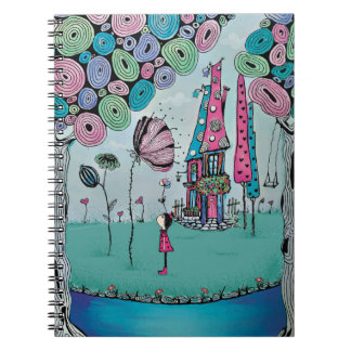 Grillige Meisjesillustratie Spiraal Notebook Notitieboek